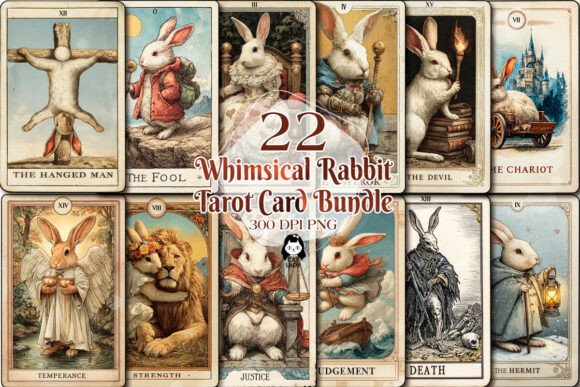 Download Whimsical Rabbit Tarot Card Major Arcana - Major arcana Collection