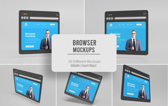 Download 05 PSD Browser Website Mockup - Website mockup Collection