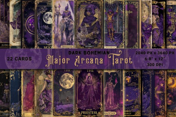 Download Major Arcana Tarot Cards Dark Boho - Major arcana Collection